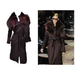 Tom Ford for Gucci coat with fox fur, F/W 2004